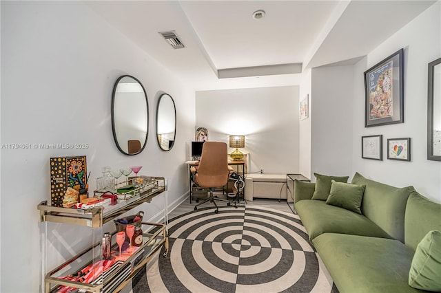 45 SW 9th St Unit 1204, Miami, FL 33130 - interior space with baseboards, a tray ceiling, and visible vents