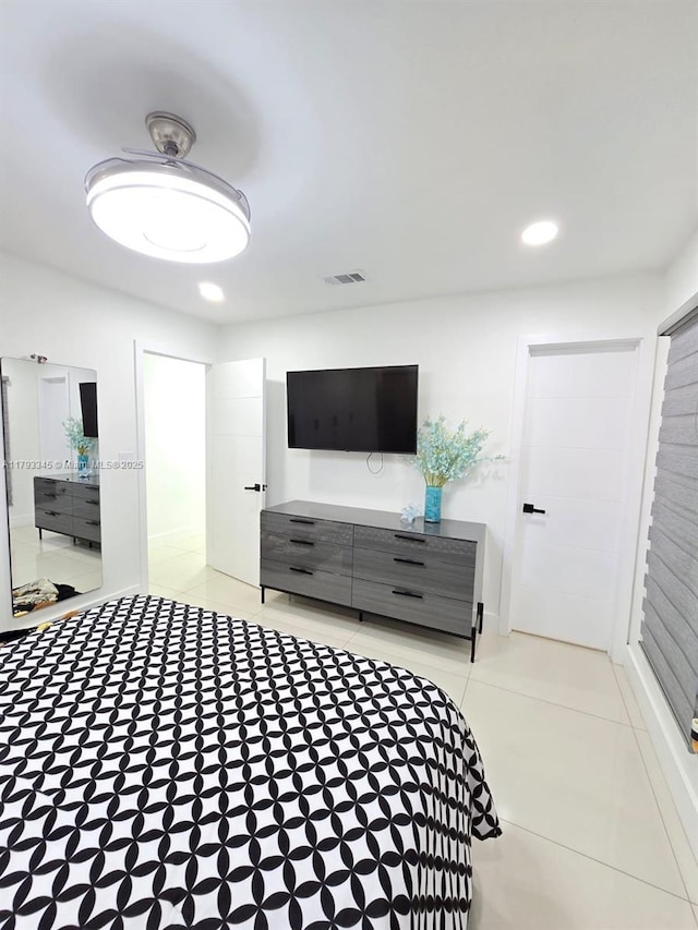 11015 SW 158th Ter, Miami, FL 33157 - bedroom featuring visible vents, recessed lighting, and light tile patterned flooring
