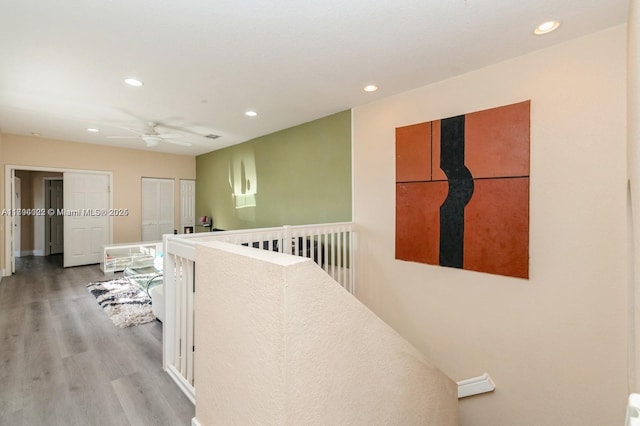 999 N Harbor Vw N, Hollywood, FL 33019 - hall featuring recessed lighting and wood finished floors