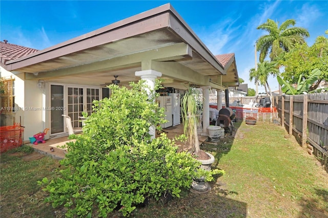 14391 SW 24th St, Miami, FL 33175 - view of yard with fence and a ceiling fan
