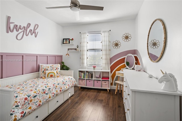 4859 NW 55th Pl, Tamarac, FL 33319 - bedroom with wood-type flooring and a ceiling fan