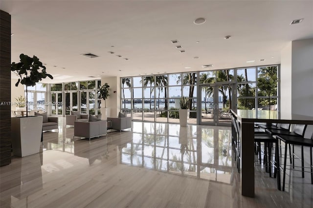 community lobby featuring visible vents