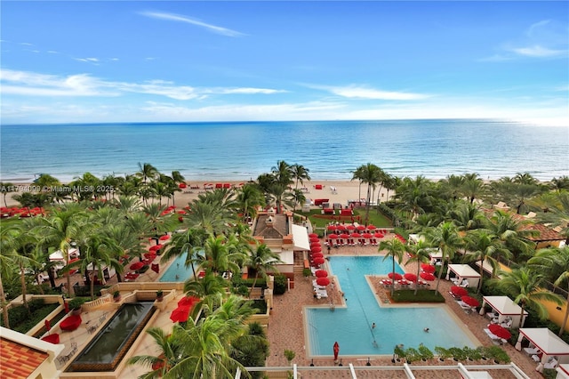 17875 Collins Ave Unit 905, Sunny Isles Beach, FL 33160 - bird's eye view featuring a water view and a view of the beach