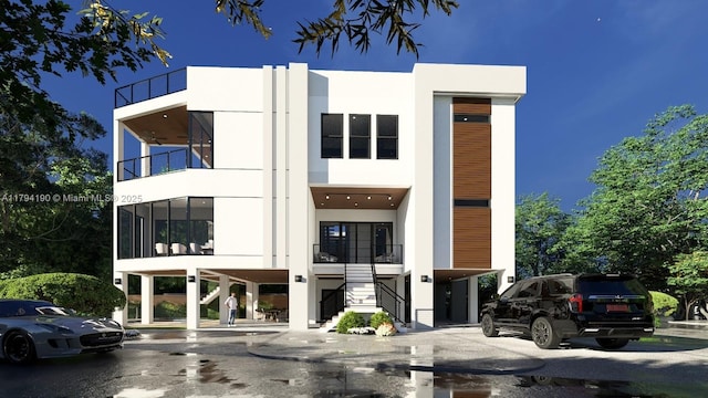 view of building exterior with stairs