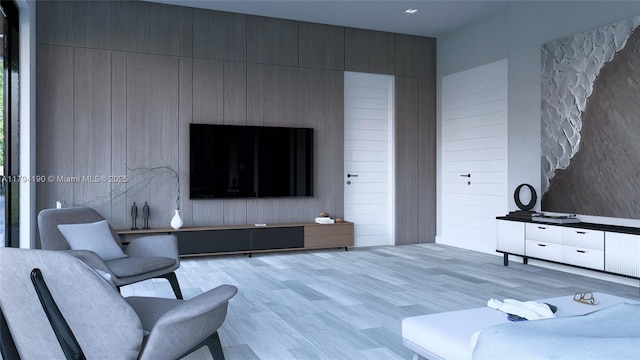 living room with wood finished floors