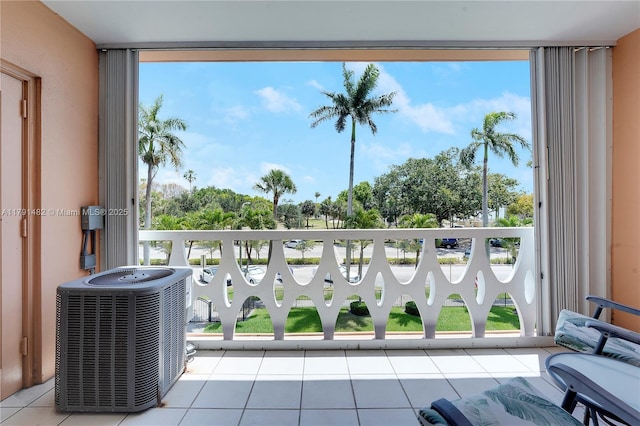 balcony with central AC unit