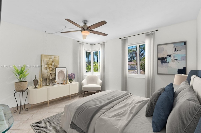 1531 NE 32nd St, Pompano Beach, FL 33064 - bedroom featuring a ceiling fan and light tile patterned floors