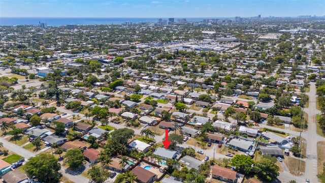 1531 NE 32nd St, Pompano Beach, FL 33064 - drone / aerial view featuring a city view