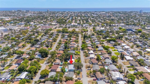 1531 NE 32nd St, Pompano Beach, FL 33064 - aerial view featuring a water view and a residential view