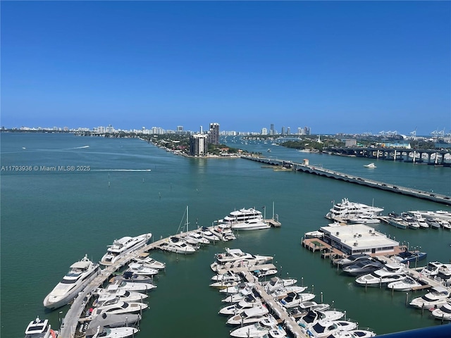 1717 N Bayshore Dr Unit A-2034, Miami, FL 33132 - aerial view featuring a city view and a water view
