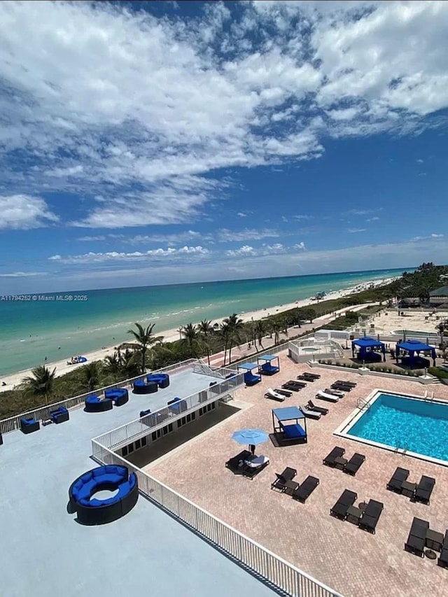 5401 Collins Ave Unit 411, Miami Beach, FL 33140 - exterior space featuring a view of the beach and a water view