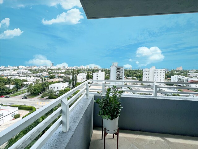 balcony with a city view