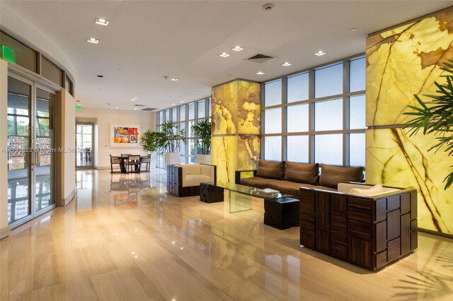 community lobby featuring visible vents