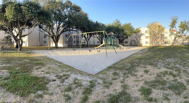 community playground featuring a residential view