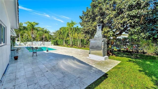 8195 SW 151st St, Palmetto Bay, FL 33158 - view of pool with a lawn, fence, a patio, and a fenced in pool