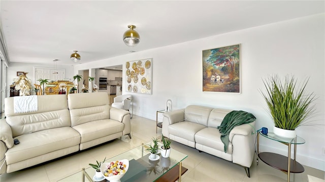 8195 SW 151st St, Palmetto Bay, FL 33158 - living room with baseboards and light tile patterned floors