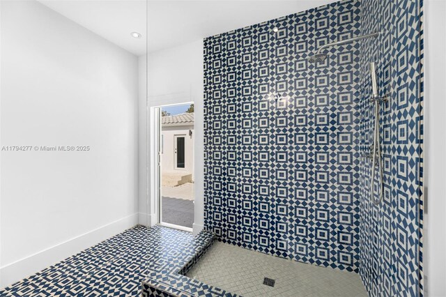 712 NE 72nd St, Miami, FL 33138 - mediterranean / spanish-style home with a tiled roof, a chimney, a front yard, and stucco siding