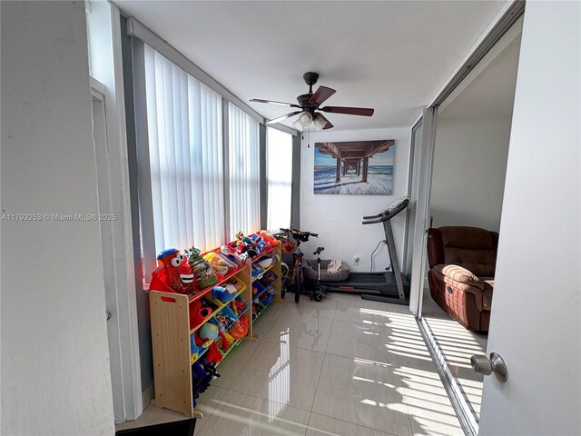 1680 NE 191st St Unit 118-2, Miami, FL 33179 - rec room featuring ceiling fan and tile patterned flooring
