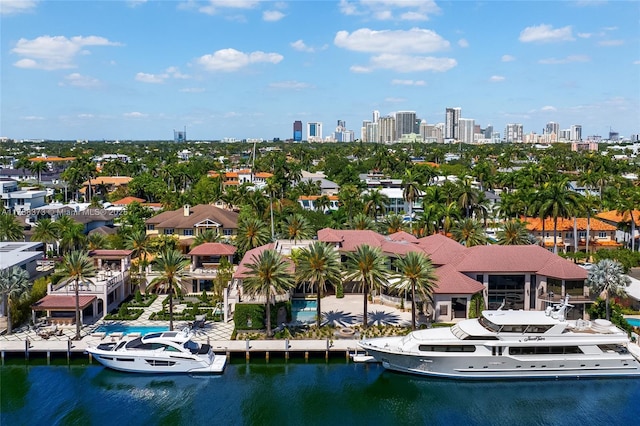 600 Isle Of Palms Dr, Fort Lauderdale, FL 33301 - drone / aerial view with a view of city and a water view