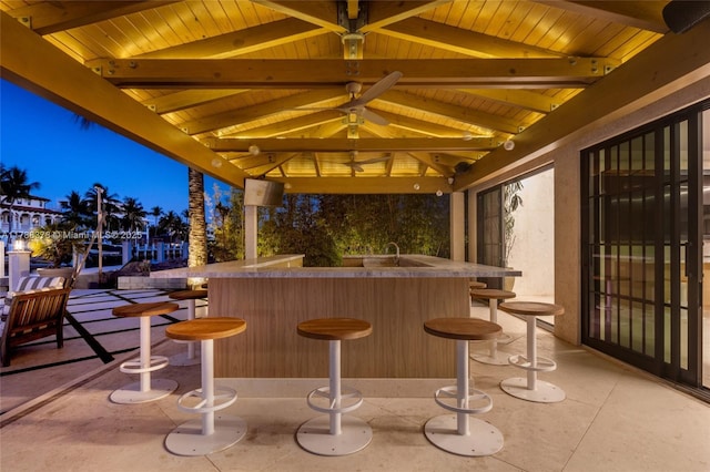 600 Isle Of Palms Dr, Fort Lauderdale, FL 33301 - view of patio with outdoor dry bar and a gazebo