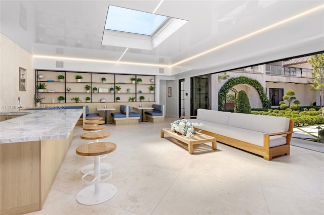 600 Isle Of Palms Dr, Fort Lauderdale, FL 33301 - living area featuring a skylight