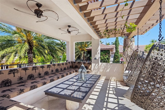 600 Isle Of Palms Dr, Fort Lauderdale, FL 33301 - view of patio with ceiling fan and a pergola