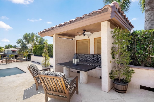 600 Isle Of Palms Dr, Fort Lauderdale, FL 33301 - view of patio featuring a ceiling fan