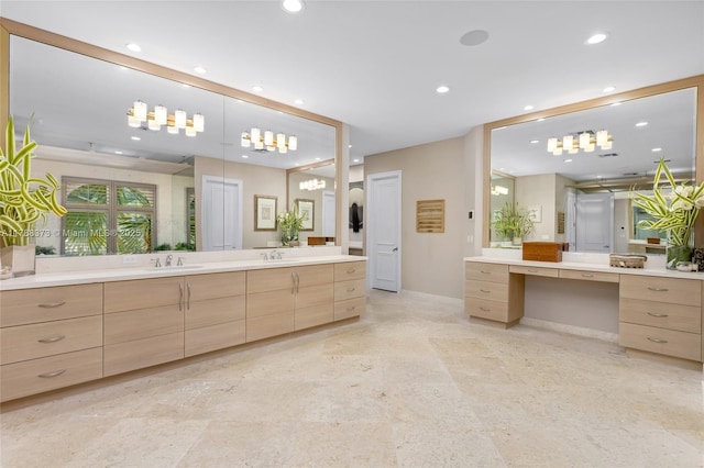 600 Isle Of Palms Dr, Fort Lauderdale, FL 33301 - bathroom with recessed lighting and vanity