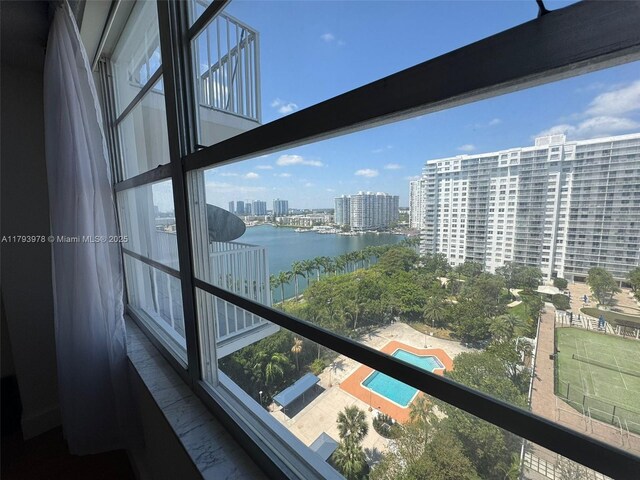2851 NE 183rd St Unit 1408E, Aventura, FL 33160 - balcony featuring a view of city and a water view