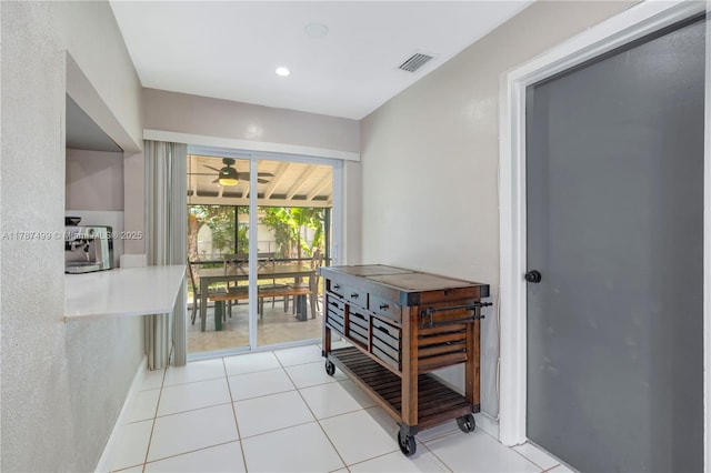 6501 Scott St, Hollywood, FL 33024 - hallway with light tile patterned floors, recessed lighting, and visible vents