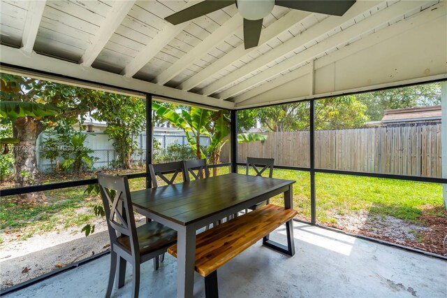 6501 Scott St, Hollywood, FL 33024 - sunroom with outdoor dining space and ceiling fan