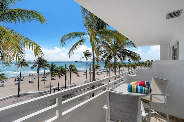101 S Fort Lauderdale Beach Blvd Unit 308, Fort Lauderdale, FL 33316 - balcony featuring view of water and beach