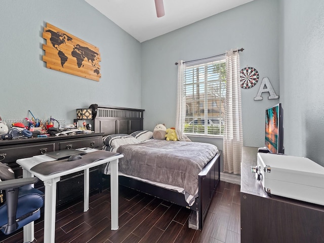 973 NE 36th Ave, Homestead, FL 33033 - bedroom featuring a ceiling fan and dark wood-style floors