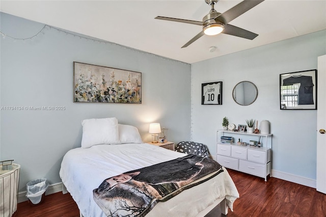 11240 Sheridan St, Pembroke Pines, FL 33026 - bedroom featuring a ceiling fan, baseboards, and wood finished floors