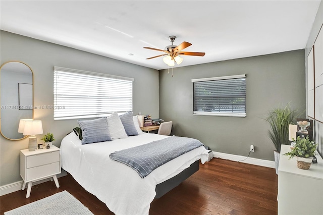 11240 Sheridan St, Pembroke Pines, FL 33026 - bedroom with baseboards, a ceiling fan, and wood finished floors