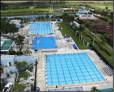 view of swimming pool with a water view