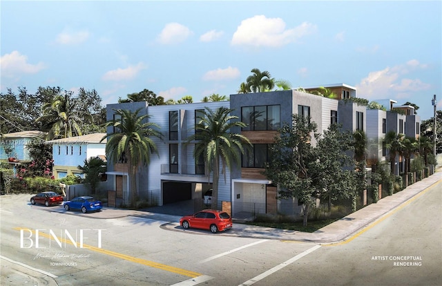 view of property featuring a garage