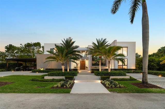 view of front of home with stucco siding