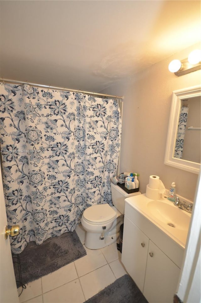 1004 Twin Lakes Dr Unit 1004, Coral Springs, FL 33071 - bathroom with tile patterned floors, vanity, toilet, and a shower with shower curtain