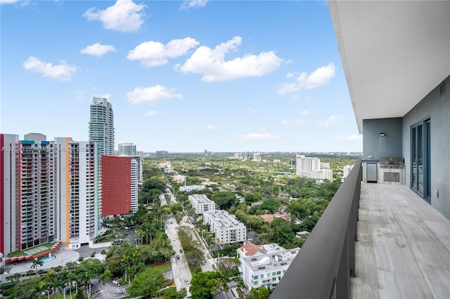balcony with a city view
