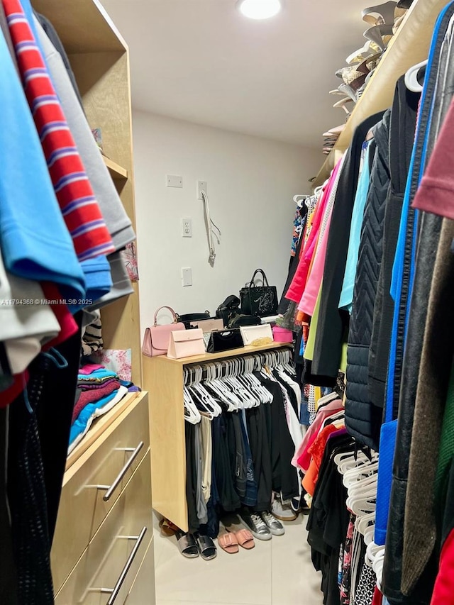 view of walk in closet
