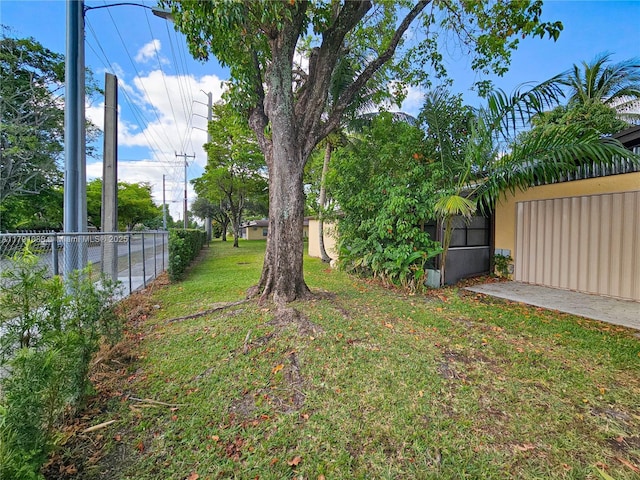 view of yard with fence