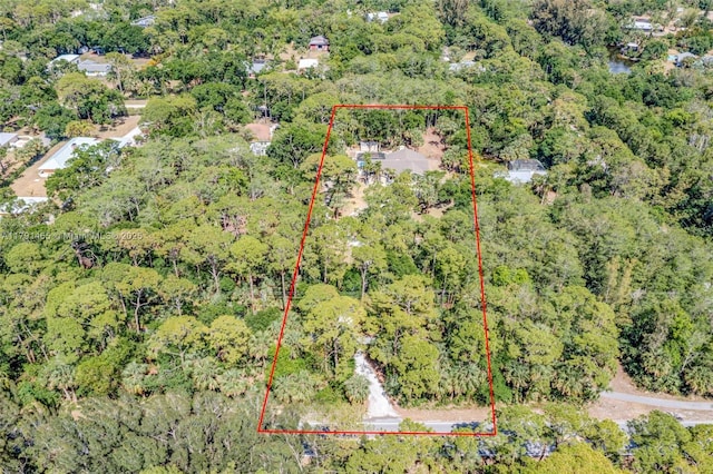 16789 98th Way N, Jupiter, FL 33478 - aerial view of property's location with a heavily wooded area and property boundaries highlighted