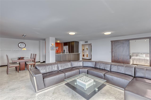 living room with visible vents