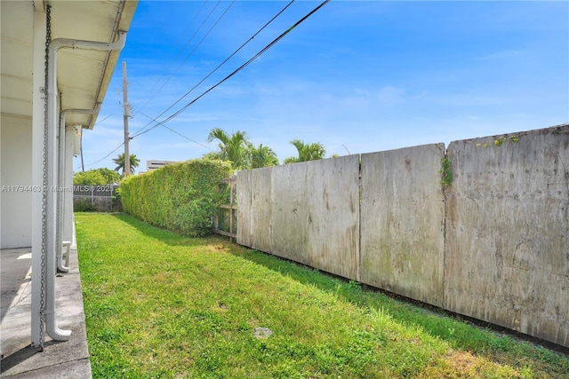 view of yard featuring fence private yard
