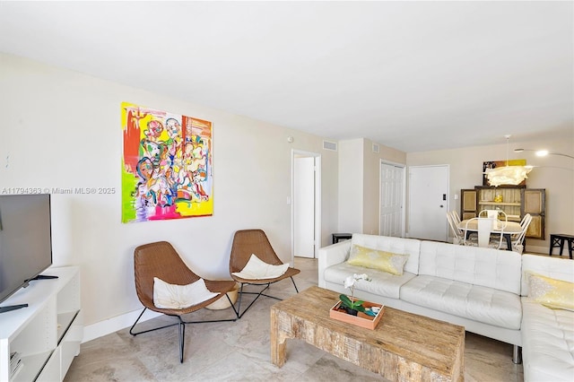 living room with visible vents