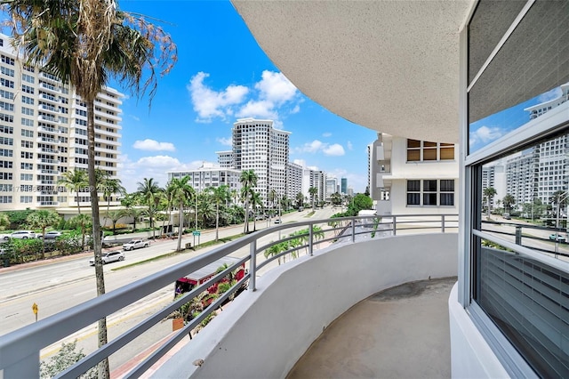 balcony with a view of city
