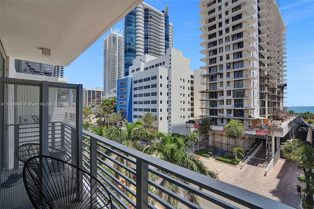 balcony with a view of city