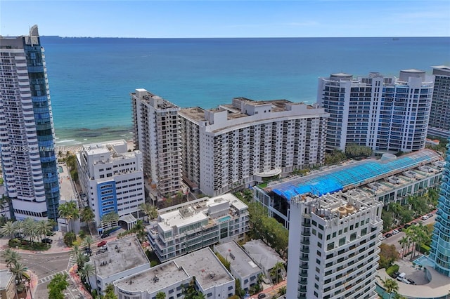 bird's eye view with a water view and a city view