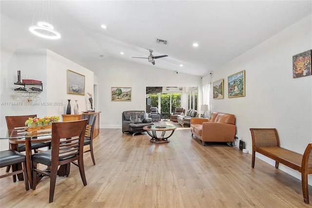 1371 Canary Island Dr, Weston, FL 33327 - living room featuring ceiling fan, visible vents, baseboards, recessed lighting, and light wood-style flooring